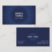 Boho Chic Mandala Blue/Blue Visitenkarte (Vorne/Hinten)