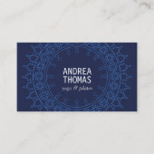 Boho Chic Mandala Blue/Blue Visitenkarte (Vorderseite)
