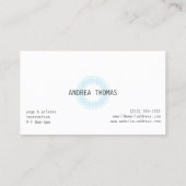 Boho Chic Mandala Blue/White Visitenkarte (Rückseite)