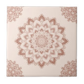 Boho Chic Mandala Modern Accent Neutral Fliese (Vorderseite)