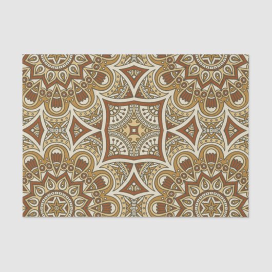 Boho Chic Mandala Muster in Earth Tones Seidenpapier (Vorderseite)