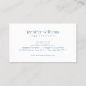 Boho Chic Mandala Namaste Yoga Blue Visitenkarte (Rückseite)