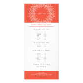 Boho Chic Mandala Namaste Yoga Coral Rack Card Werbekarte (Vorne)