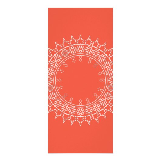 Boho Chic Mandala Namaste Yoga Coral Rack Card Werbekarte (Hinten)