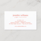 Boho Chic Mandala Namaste Yoga Coral Visitenkarte (Rückseite)