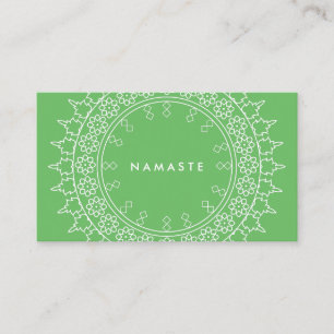 Boho Chic Mandala Namaste Yoga Green Visitenkarte