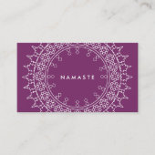 Boho Chic Mandala Namaste Yoga Lila Visitenkarte (Vorderseite)