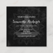 Boho Chic Mandala Trendy Celestial Schwarz-weiß Quadratische Visitenkarte (Rückseite)