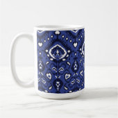 Boho chic Marine Blau-Weiß-Kat-Stammesmuster Tasse (Links)