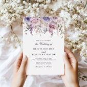 Boho Chic Mauve Lilac Floral Wedding Einladung