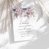 Boho Chic Mauve Lilac Floral Wedding Einladung