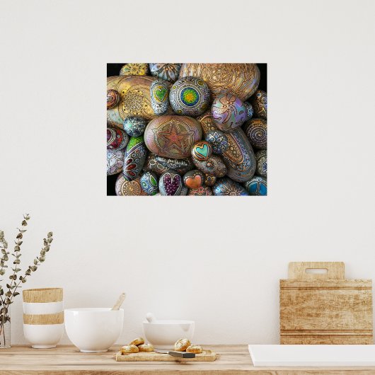 Boho -Chic meditation Rocks by Julie Ann Stricklin Poster (Küche)