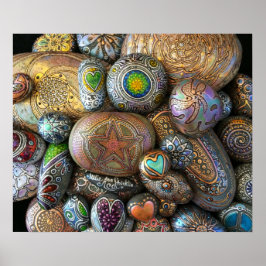 Boho -Chic meditation Rocks by Julie Ann Stricklin Poster