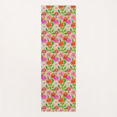 Boho Chic Mehrfarbige Blumen mit Blättern auf Beig Yogamatte (Vorderseite)