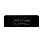 Boho Chic Minimal Black Return Address Label (Vorne)