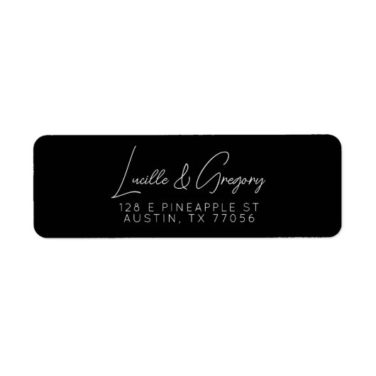 Boho Chic Minimal Black Return Address Label (Vorne)