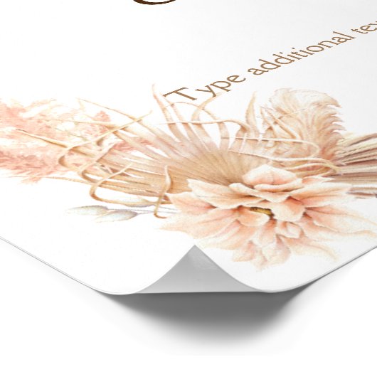 Boho Chic Minimalistisch Custom Sign Poster (Ecke)