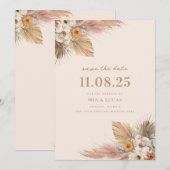 Boho Chic Minimalistisch Wedding speichern das Dat Save The Date (Vorne/Hinten)