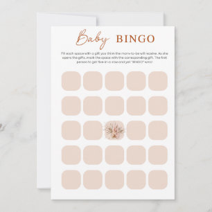 Boho Chic Minimalistische Babyparty-Bingo-Karte Einladung