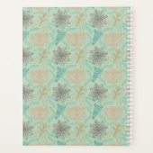 Boho-Chic Mint Floral Blossom Muster Planer (Rückseite)