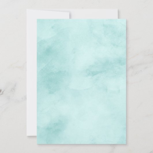 Boho Chic Mint & Navy Bridal Dusche Einladung (Rückseite)