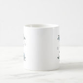 Boho Chic Mint & Navy Floral Wedding Bride Stamm Kaffeetasse (Mittel)