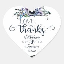 Boho Chic Mint & Navy Liebe & Danke