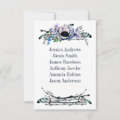 Boho Chic Mint & Navy Tischnummer Sitzplätze (Rückseite)