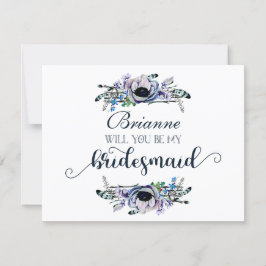 Boho Chic Mint & Navy werden Sie meine Bridesmaid  Einladung