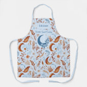 Boho Chic mit Crescent Moon und Blumenmuster Schürze (Vorderseite)