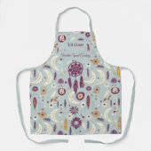 Boho Chic mit Dreamcatcher Mandala Crescent Moon Schürze (Vorderseite)