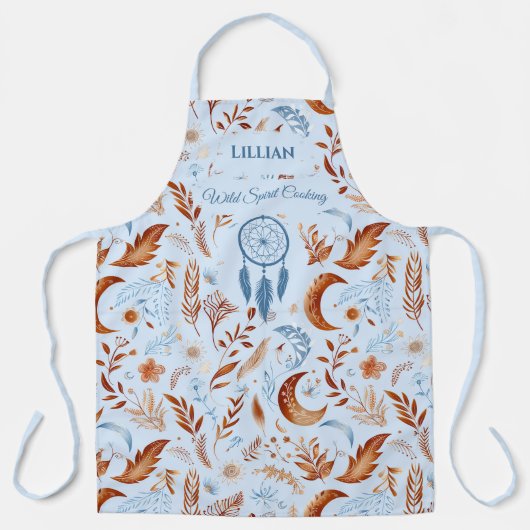 Boho Chic mit Dreamcatcher und Blumenmuster Schürze (Vorderseite)