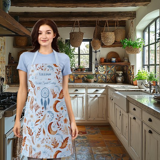 Boho Chic mit Dreamcatcher und Blumenmuster Schürze