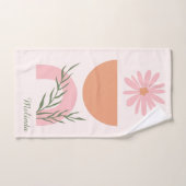 BOHO Chic Mit Monogramm Name Pastel Minimalistisch Badhandtuch Set (Handtuch)