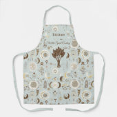 Boho Chic mit Pfeilen in weichem Beige und Braun Schürze (Vorderseite)