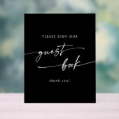 Boho Chic Modern Black Wedding Guest Book Acrylschild (Neutral)