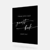 Boho Chic Modern Black Wedding Guest Book Acrylschild (Winkel)