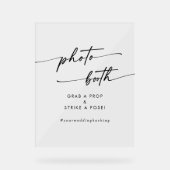 Boho Chic Modern Clear Acrylic Wedding Foto Booth Acrylschild (Vorderseite)