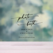 Boho Chic Modern Clear Acrylic Wedding Foto Booth Acrylschild (Neutral)