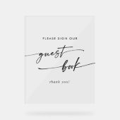 Boho Chic Modern Clear Acrylic Wedding Gästebuch Acrylschild (Vorderseite)