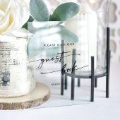 Boho Chic Modern Clear Acrylic Wedding Gästebuch Acrylschild