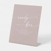 Boho Chic Modern Dusty Rose Pink Candy Bar Wedding Sockelschild (Vorderseite)