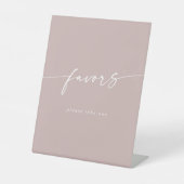 Boho Chic Modern Dusty Rose Pink Gastgeschenke Hoc Sockelschild (Vorderseite)