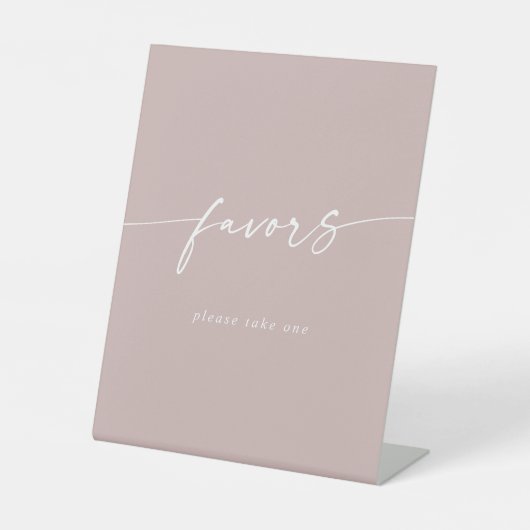 Boho Chic Modern Dusty Rose Pink Gastgeschenke Hoc Sockelschild (Vorderseite)