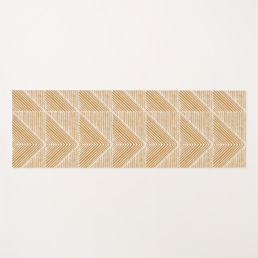 Boho Chic Modern Geometric Lines Pattern Gold Yogamatte (Vorderseite (Horizontal))