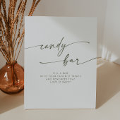 Boho Chic Modern Green and White Candy Bar Wedding Sockelschild