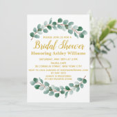 Boho Chic Modern Greenery Bridal Dusche Einladung (Stehend Vorderseite)
