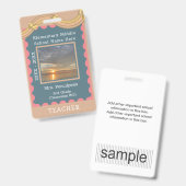 Boho Chic Modern Rainbow Custom Teacher ID Ausweis (Vorder- & Rückseite)