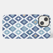 Boho Chic Modern Rhombus iPhone Hülle (Rückseite (Horizontal))