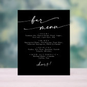 Boho Chic Modern Simple Black Wedding Bar Acrylschild (Neutral)